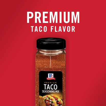 McCormick premium taco seasoning mix, 24 oz, no artificial flavors, large size, easy taco recipe
