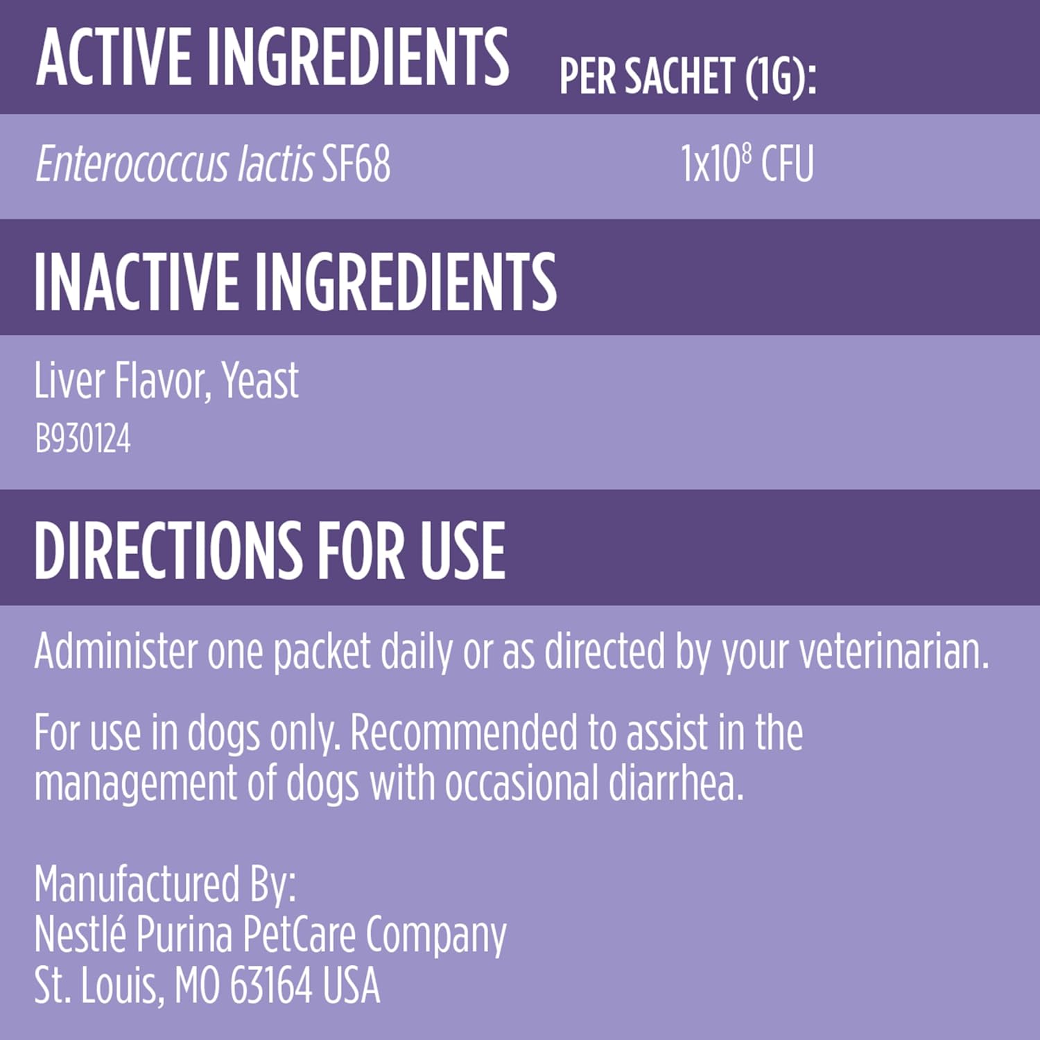 PLrina Pro Plan Veterinary Supplements FortiFlora Daily Probiotics for Dogs, Helps Digestive Gut Health and Diarrhea - 30 ct. Box