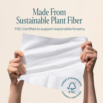 Cliganic Clean Face Towels XL, Disposable, Ultra-Absorbent, Hypoallergenic & Soft - Makeup Remover Dry Wipes, Pamper Your Face, Feel Fresh & Radiant, Hygienic Towelettes, for All Skin Types (50 Ct)