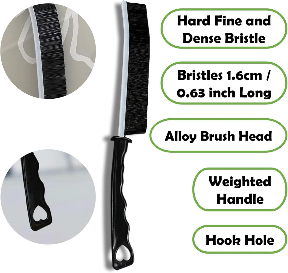 Crevice Cleaning Brush Set, Multi-Purpose Hard Bristle Brushes for Deep Cleaning Kitchen, Bathroom, Grout, Sink, Cup, Teapot, Bottle, Blender, Corners, Tight Spaces & More