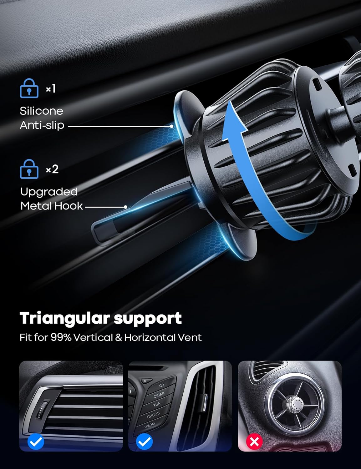 Lamicall for MagSafe Car Mount - [20 Super Magnets] Magnetic Car Phone Mount, Air Vent Phone Holder Car, Hands Free Cell Phone Holder Clip Car Accessories fit iPhone 17 16 15 14 13 Pro Plus Max - Zynora