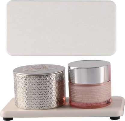 2 Pcs Water Absorbing Stone Trays, Kitchen/Bathroom Sink Soap Dish, Diatomite Tray Used for Hand Soap & Cosmetic Bottles in The Modern Home, 3.15" W x 8.7" L, White