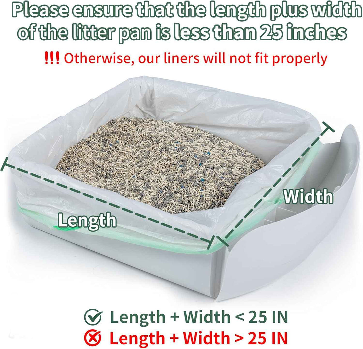 ANWA 40 Count Cat Litter Box Liners for Automatic Cat Litter Box and Litter Box Robot 4/3, Heavy-Duty, Extra Thick