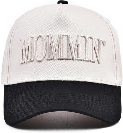 Womens Trucker Hat - with Mommin Embroidery Ponytail Fit - Mothers Day Great Gifts for Mom Wife Stepmom