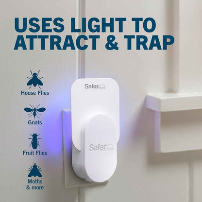 Safer Home SH502 Indoor Fly Trap for 400 Sq Ft - Style: Plug-In Device + 2 Glue Cards