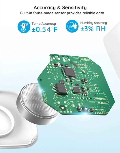 Govee Bluetooth Hygrometer Thermometer, Wireless Thermometer, Mini Humidity Sensor with Notification Alert, Data Storage and Export, 262 Feet Connecting Range