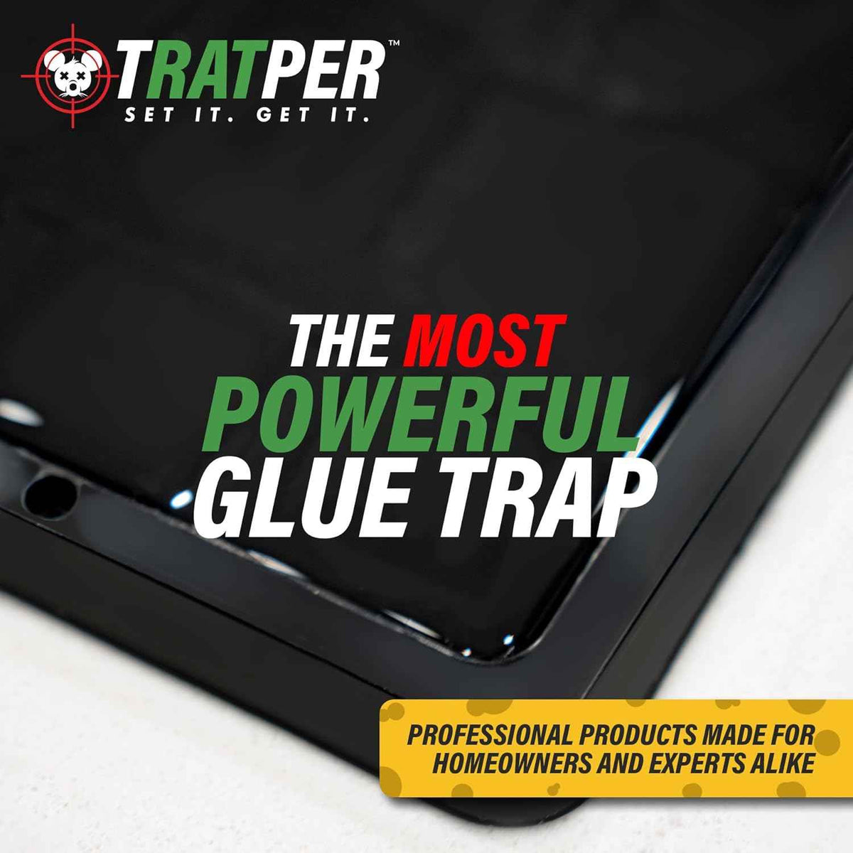 Glue Traps for Mice,Rat,Mouse,Snake,Lizard,Insect. 10 Pack. Extra Strength,Pre-Baited Adhesive.Heavy Duty Plastic Tray.Non-Toxic,Chemical-Free Pest Control for Home. 10Pack