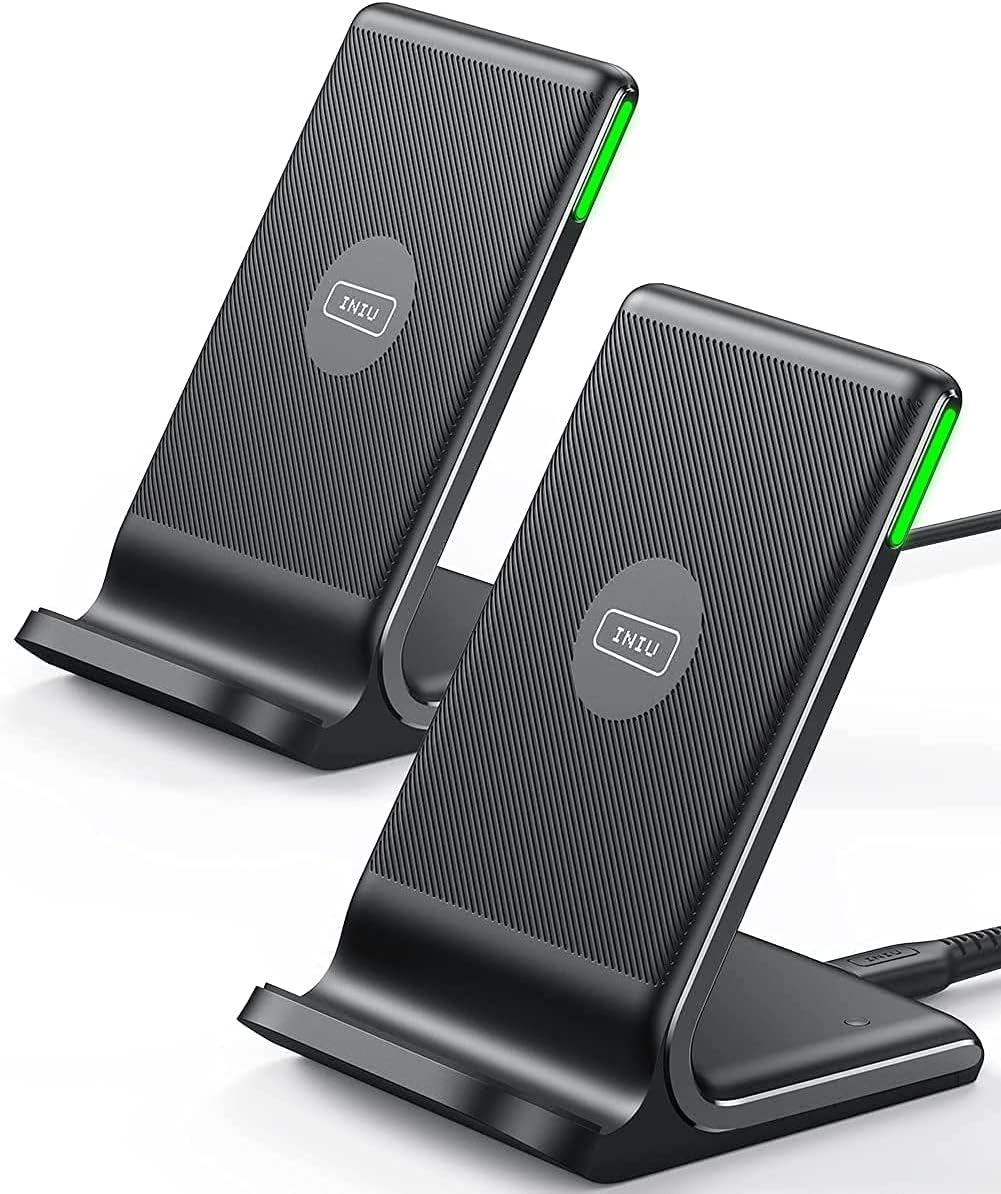 INIU Wireless Charger, 15W Fast Qi Certified Wireless Charging Station with Sleep-Friendly Adaptive Light Compatible with iPhone 16 15 14 13 Pro XS 8 Plus Samsung Galaxy S25 S24 S23 Note 20 Google etc - Zynora