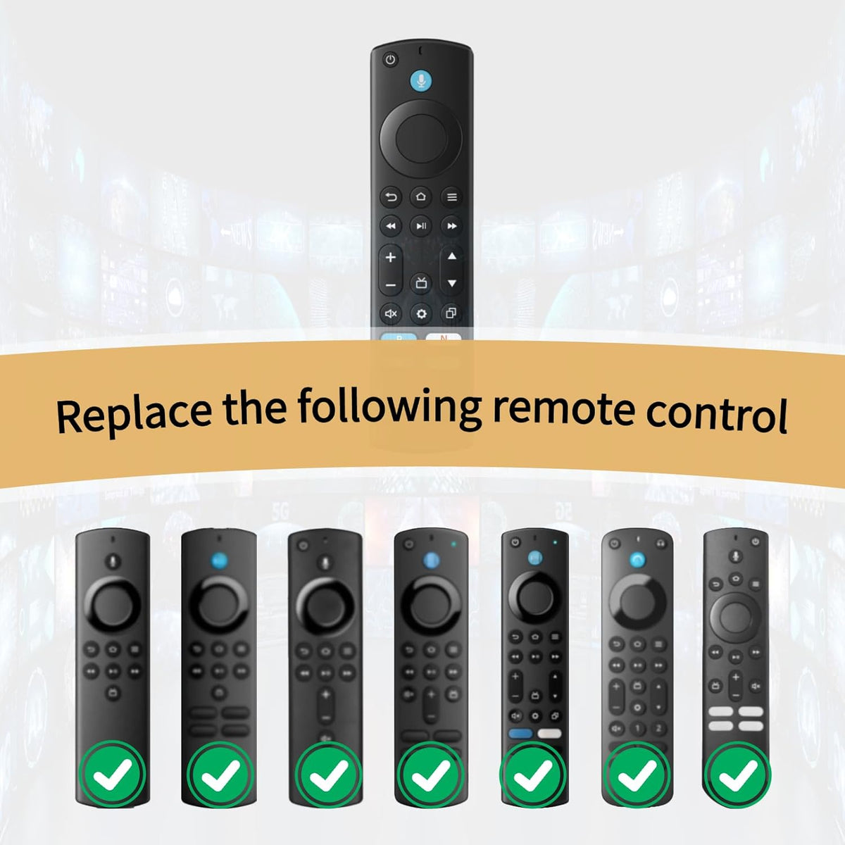 ORQRQO Replacement Remote for All Fire Series, TV Stick (HD, 4K, 4K Max, Lite), TV Cube and Omni, Insignia, Toshiba, Smart TVs, with Voice Control
