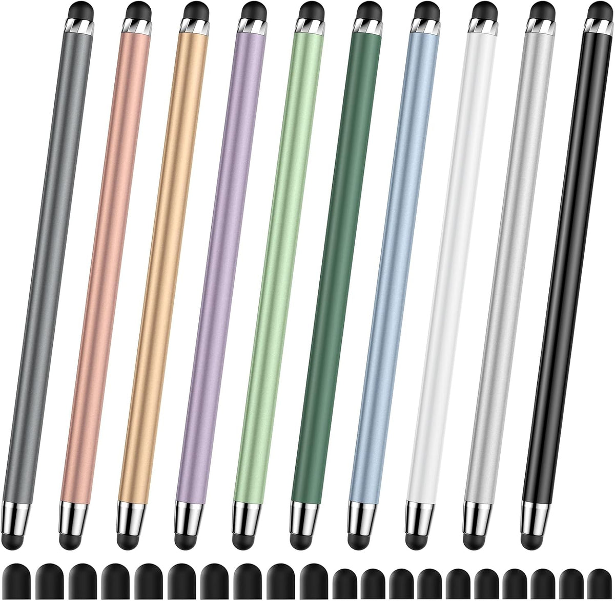 10 PCS Stylus,Stylus Pen for Touchscreen,Stylus 2-in-1 High Sensitivity & Precision Suitable for Touch Screens of iPhone/ipad/Android Tablets(10 Stylus Pen + 20 Tips)
