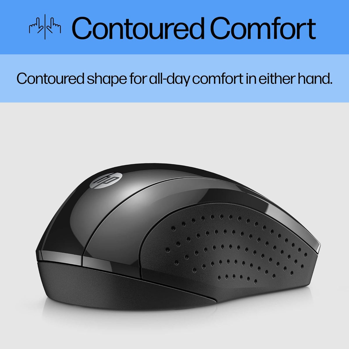HP X3000 G3 Wireless Mouse - Black, 15-Month Battery, Side Grips for Control, Travel-Friendly, Blue LED, Powerful 1600 DPI Optical Sensor, Compatible with Wins PC/Laptop, Mac, Chromebook (683N7AA)