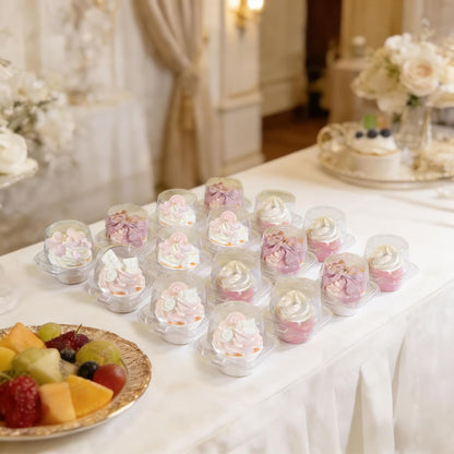 50 Pack Individual Cupcake Containers Plastic Cupcake Boxes Cupcake Holders Stackable Deep Dome Cupcake Carrier