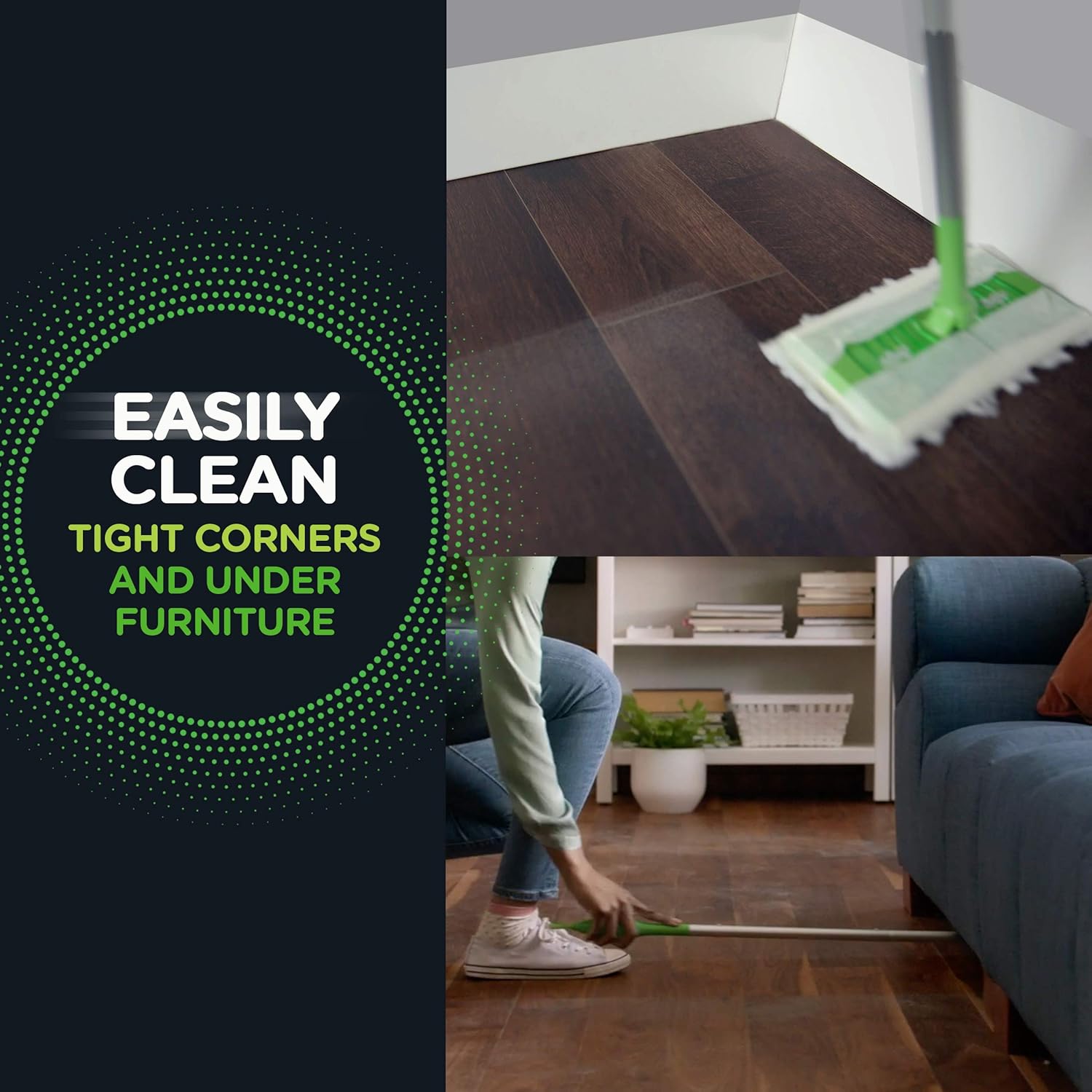 Sweep + Mop, Dry Pads Refill, Floor Cleaner for Dirt, Dust, Hair, Cleaning Cloths for Mopping Home, Bathroom, Kitchen, All PLrpose Multi-Surface Floor Wipes, Heavy Duty, Pet, 32 Count