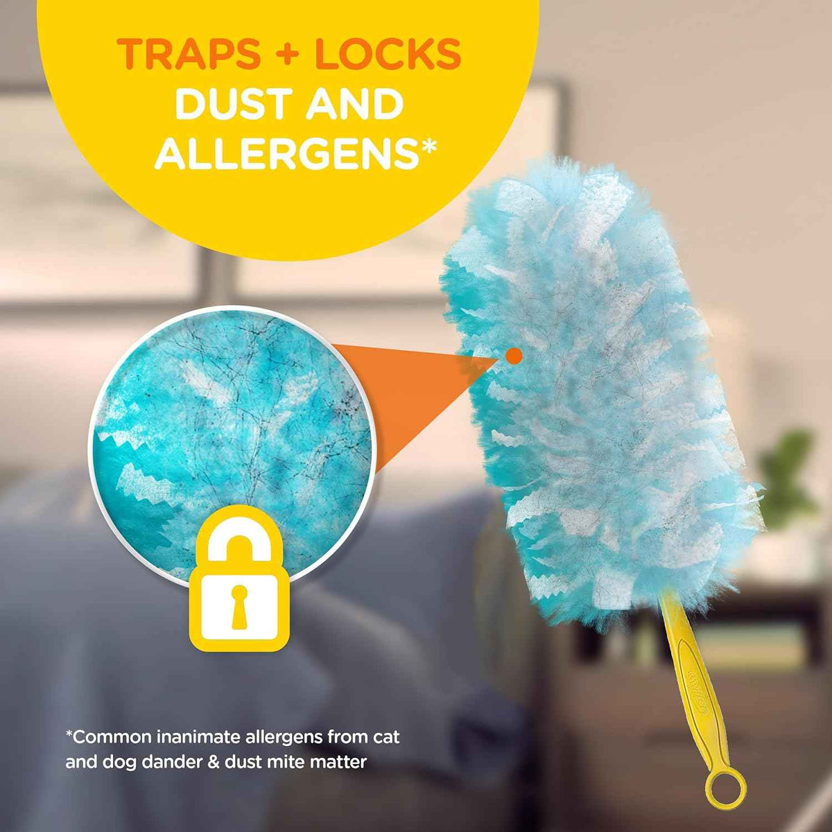 Swiffer TRAP + LOCK Duster Starter Kit, Includes 1 Handle and 5 Dusters for Allergen-Grabbing Dusting