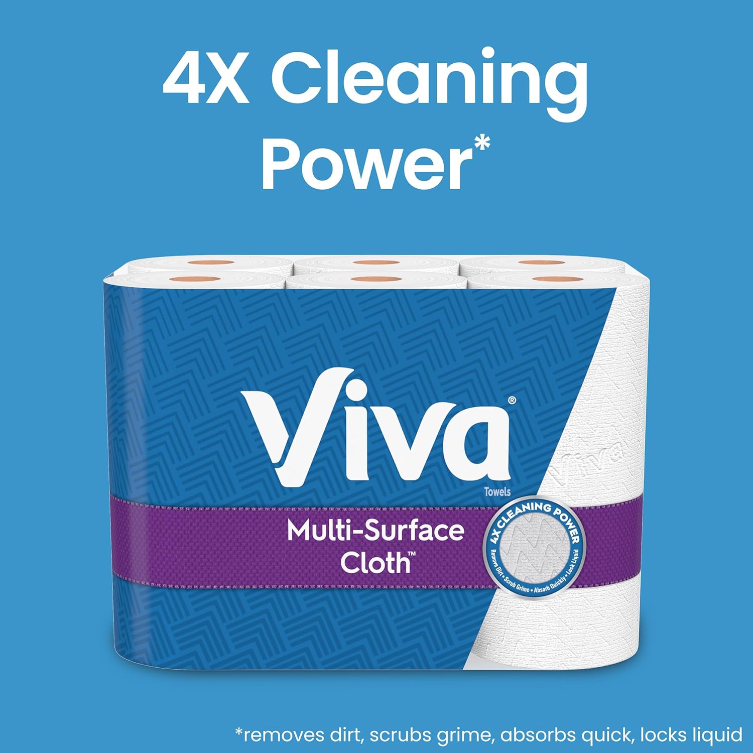 Viva Multi-Surface Cloth Paper Towels, Task Size - 12 Super Rolls (2 Packs of 6) - 81 Sheets Per Roll - Zynora