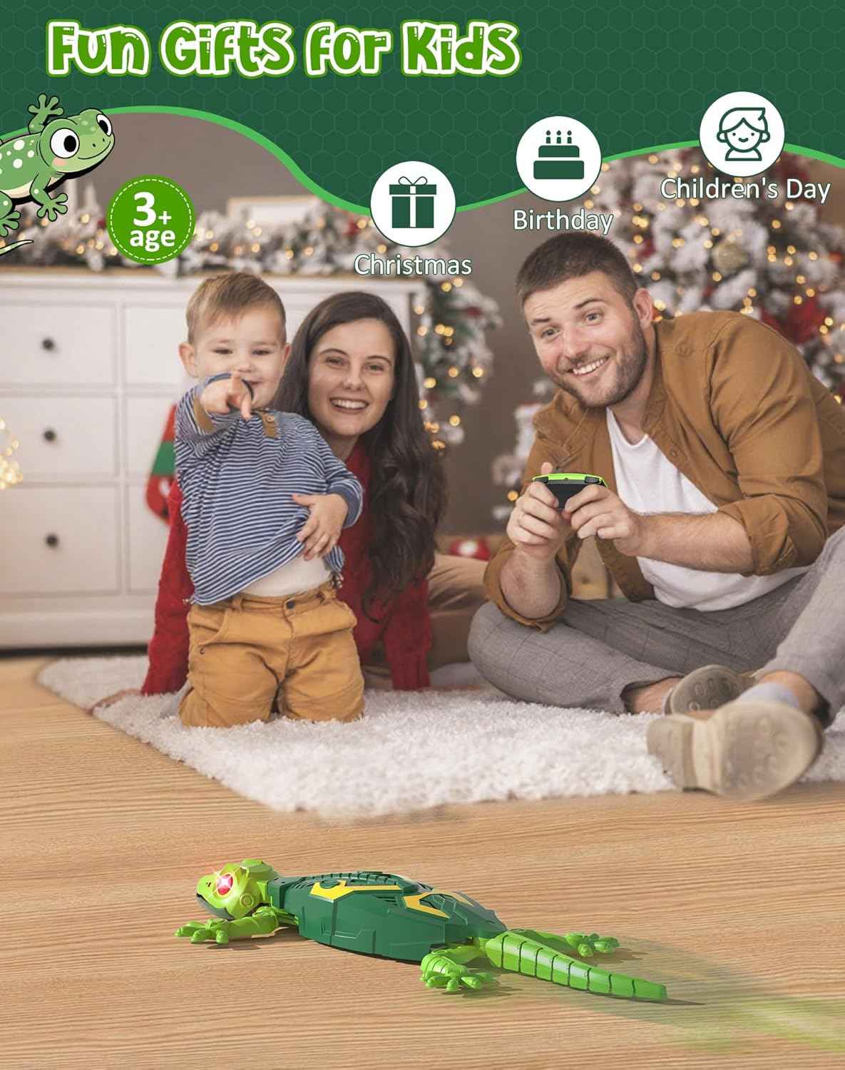 Wall Climbing Lizard,Wall Crawler Robot Gecko Remote Control,Floor Ceiling Crawling Electric Lizard Rc Car Toy,Cool Kids Toys,Christmas Birthday Gifts for 3 4 5 6 7 8 9 10+ Year Old Boys Girls Teens