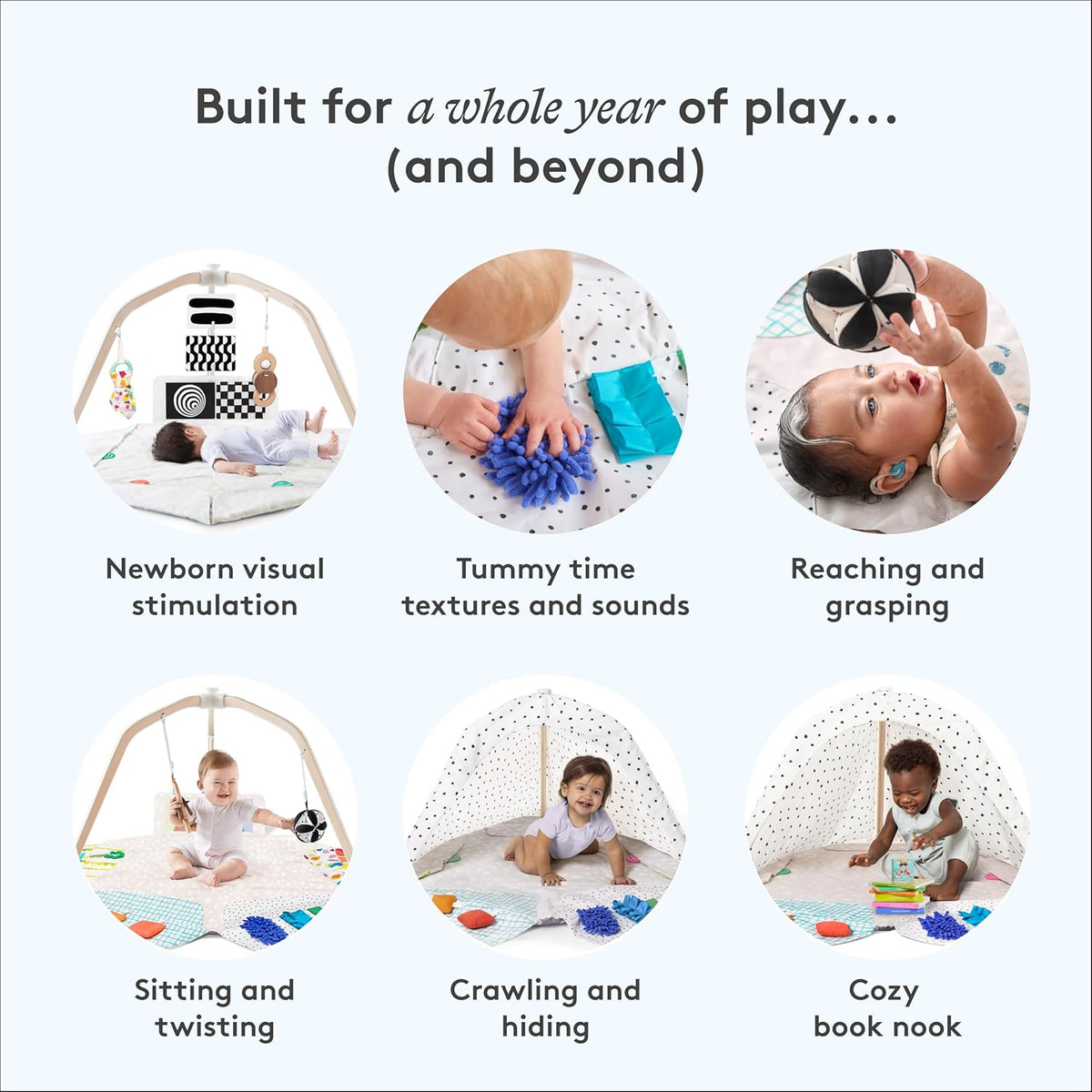 LOVEVERY | The Play Gym | Award Winning For Baby , Stage-Based Developmental Activity Gym & Play Mat for Baby to Toddler