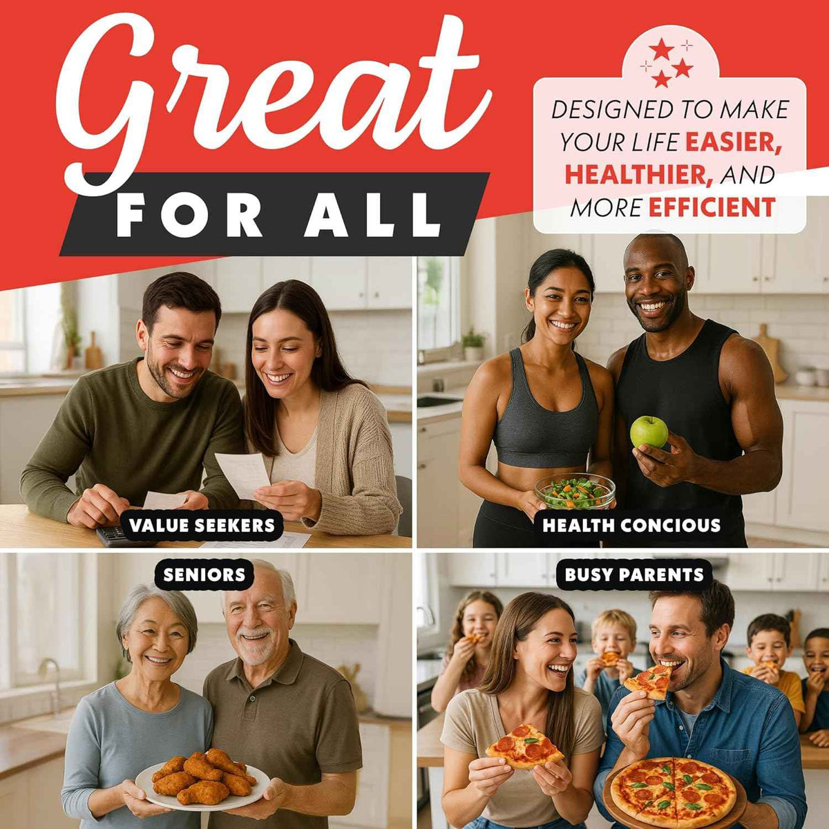 Gourmia French Door Air Fryer – 25 Qt Large Capacity Convection Oven, Fryfroce 360°, Digital Display with 17 Cooking Presets, Bake, Toast, Roast, Dehydrate, Fits 12” Pizza