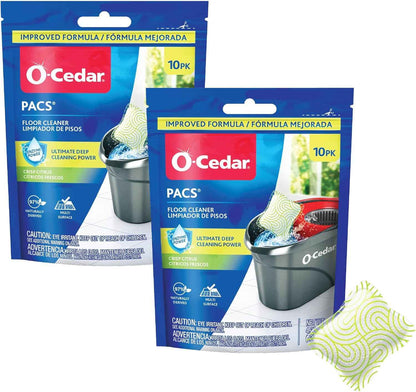 O-Cedar PACS Hard Floor Cleaner, Lavender Scent 10 Count (1-Pack) | Made with Naturally-Derived Ingredients | Safe to Use on All Hard Floors | Perfect for Mop Buckets