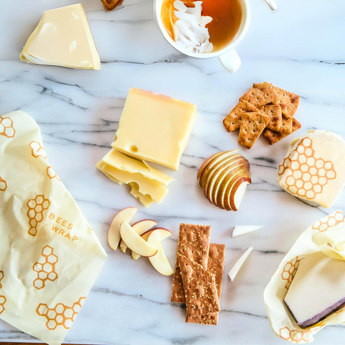 Bee's Wrap Beeswax Wraps for Food - Cut to Size 14x52" Wax Paper Roll - Made in USA Reusable Waxed Paper & Bowl Covers - Organic & Eco-Friendly Alternative to Aluminum Foil & Plastic Wrap, Honeycomb