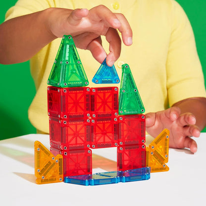 MAGNA-TILES microMAGS 26-Piece Travel Magnetic Construction Set – Bold Colors, The Original Magnetic Building Brand