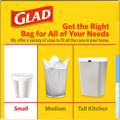 Glad Small Trash Bags 4 Gallon, Febreze Fresh Clean Garbage Bags, Odor Resistant with Quick Tie, 26 Count - Rayz Mart