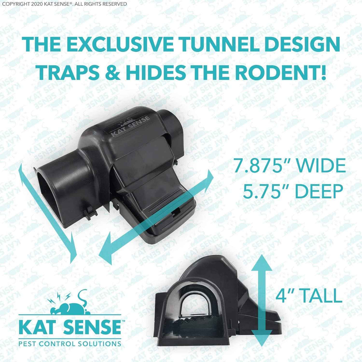 Rat and Chipmunk Traps, Dual Covered Tunneled Snap Traps, Prevent Accidental Triggering, Humane Kill, Reusable Pest Control for Rats and Mice, Indoor & Outdoor Use, 2 Pack Kat Sense