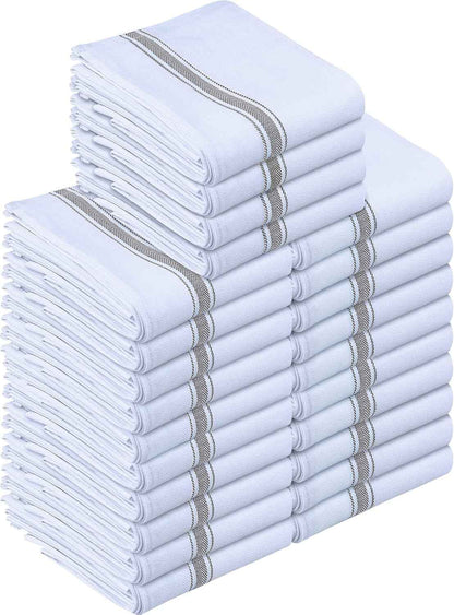 Utopia Towels Blue Dish Towels [12 Pack - 15 x 25 Inches] 100% Ring Spun Cotton Highly Absorbent & Reusable Cleaning Bar, Tea, Kitchen and Dishcloths Set - 200 GSM