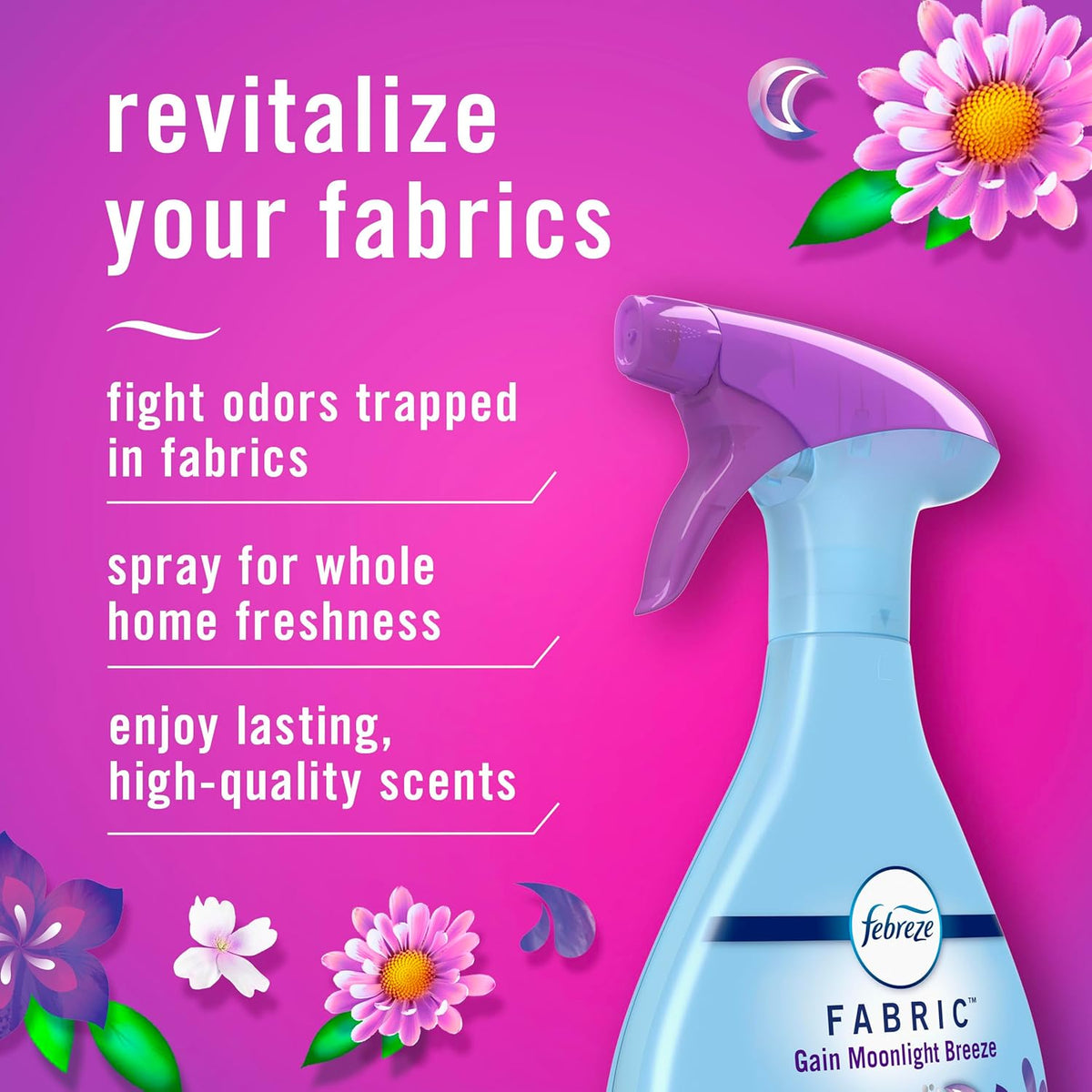 Odor-Fighting Fabric Refresher with Gain,Moonlight Breeze, 23.6 fl oz