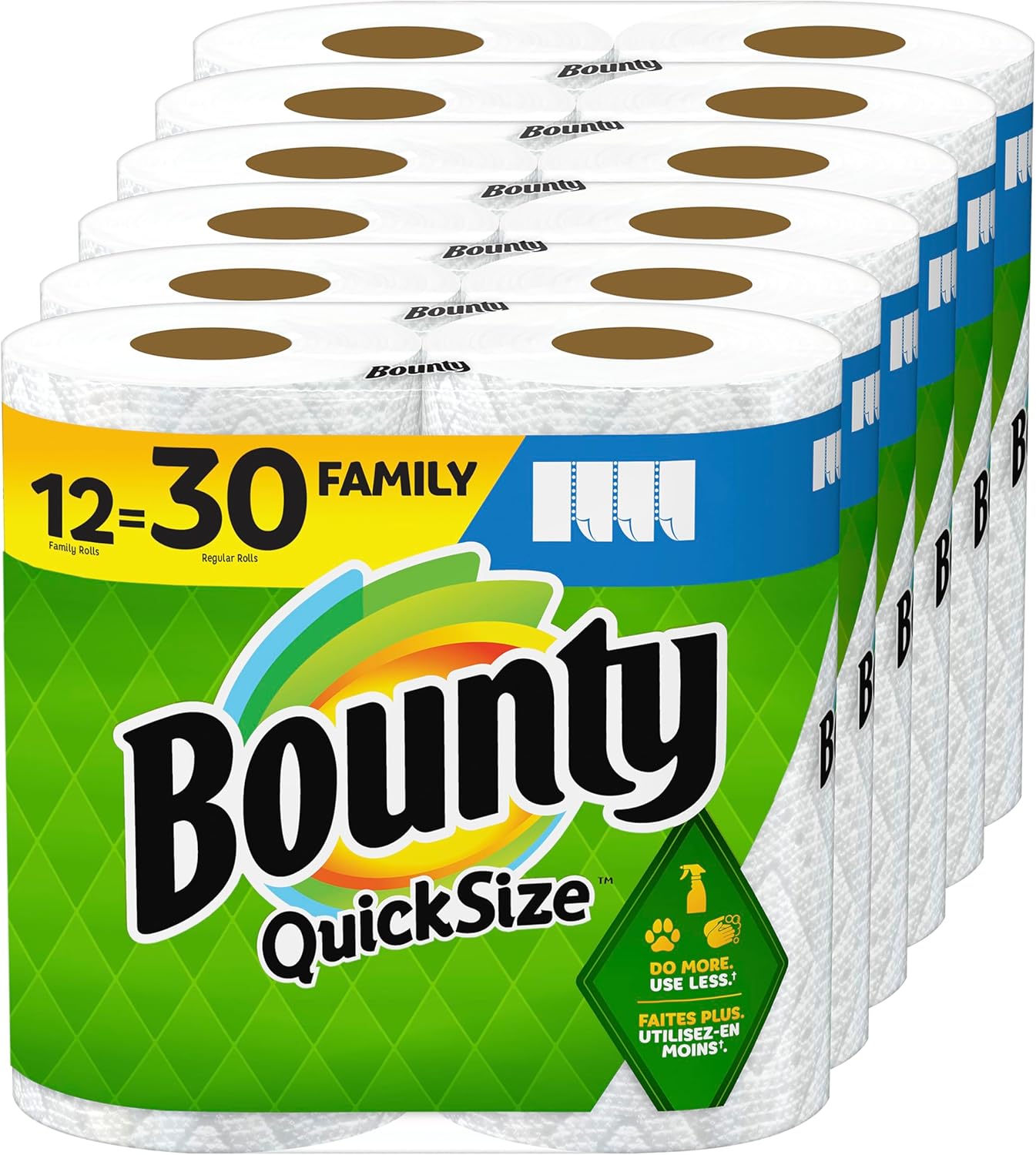 Bounty Quick Size Paper Towels, White, 8 Family Rolls = 20 Regular Rolls - Zynora