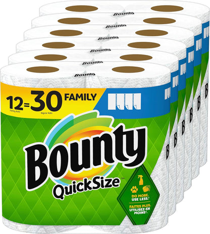 Bounty Quick Size Paper Towels, White, 8 Family Rolls = 20 Regular Rolls - Rayz Mart
