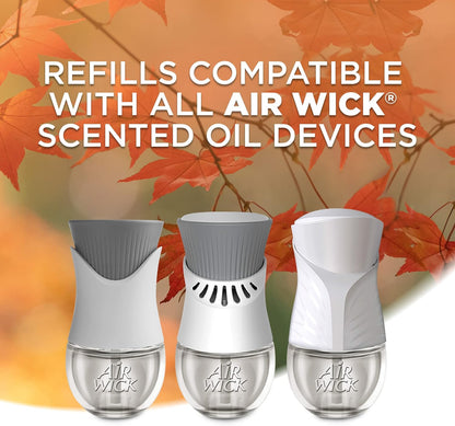 Air Wick Plug in Scented Oil Refill, 7ct, Pumpkin + Brown Sugar Mixed Pack, Fall Scent, Essential Oils, Air Freshener