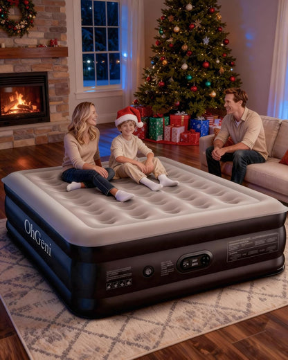 Air Mattress Queen with Built in Pump, Inflatable Mattress Blow Up Mattress 18 Raised Comfort,Upgraded Surface Portable Bed, Air Bed for Home, Guest, Camping, Colchone Inflable, 650 lbs