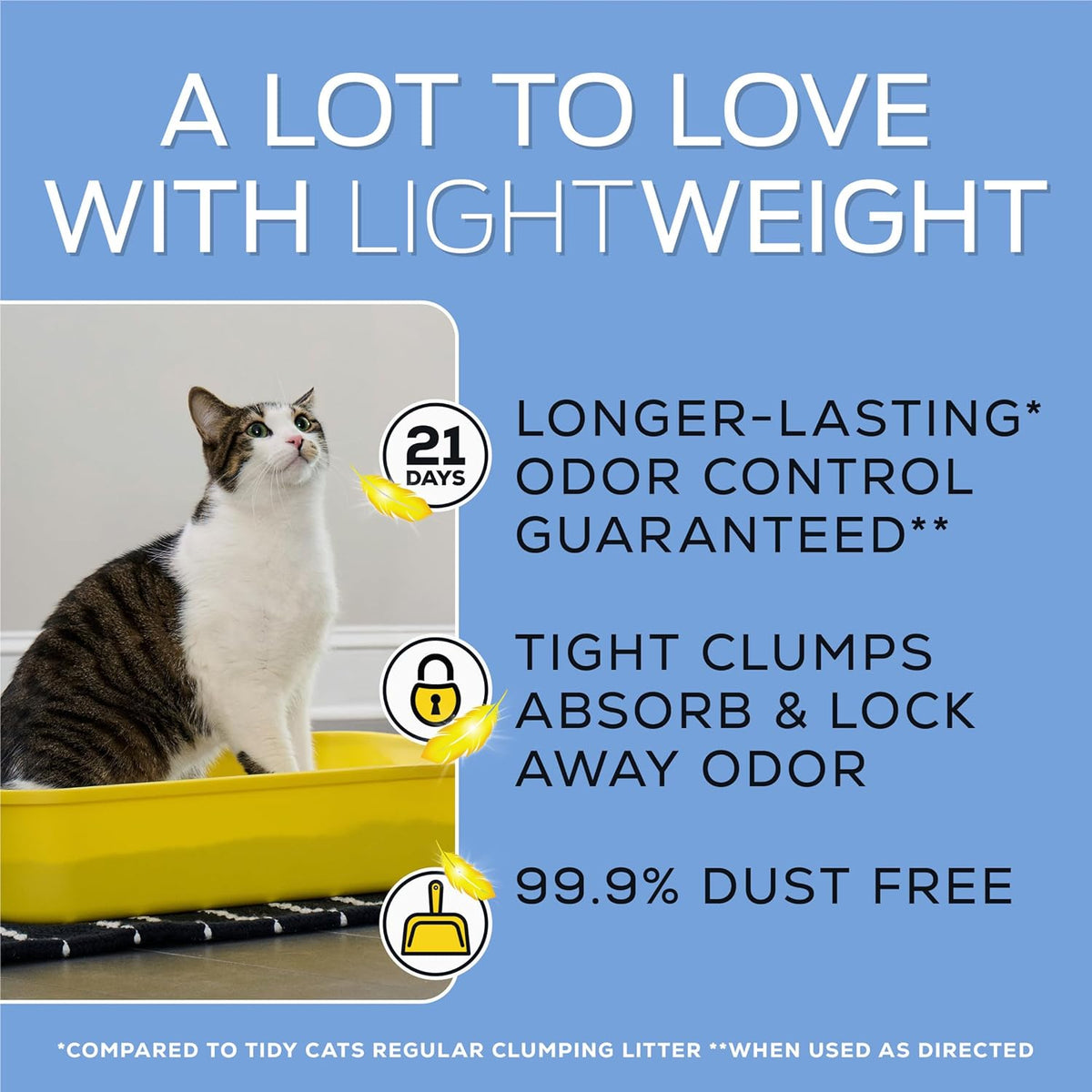 Purina Tidy Cats LightWeight Free and Clean Unscented, Multi-Cat, Clumping, 99.9 Percent Dust Free Cat Litter - 17 lb. Box