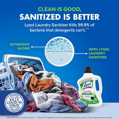 Lysol Tough Odor Eliminator Laundry Sanitizer Additive, Sanitizing Liquid for Gym Clothes and Activewear, 0% Bleach, Eliminates Odor Causing Bacteria, 90oz