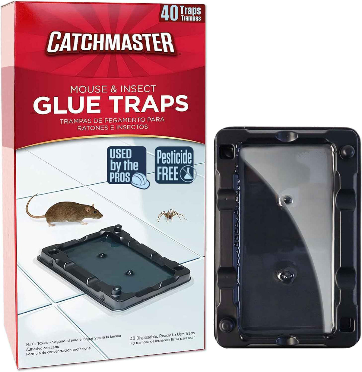 Catchmaster Mouse & Insect Glue Traps 16-Pk, Adhesive Rodent & Bug Catcher, Mouse Traps Indoor for Home, Sticky Glue Boards for Mice and Insects, Pest Control for House & Garage