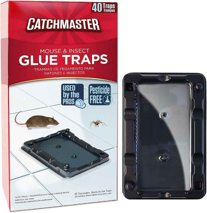 Catchmaster Mouse & Insect Glue Traps 16-Pk, Adhesive Rodent & Bug Catcher, Mouse Traps Indoor for Home, Sticky Glue Boards for Mice and Insects, Pest Control for House & Garage