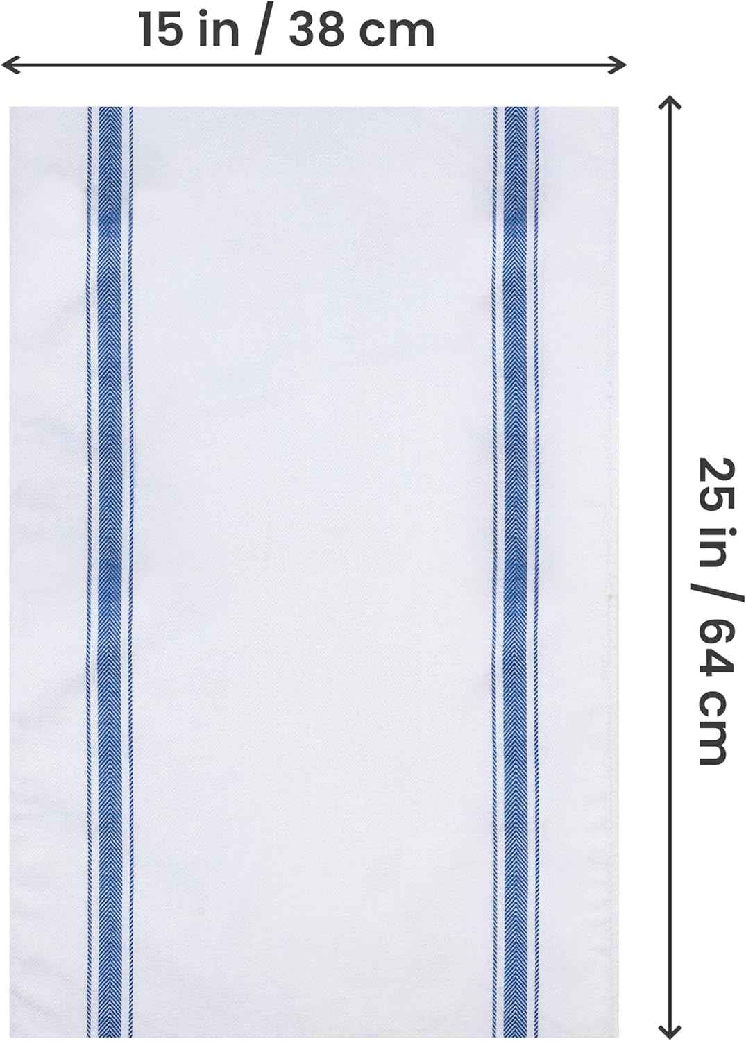 Utopia Towels Blue Dish Towels [12 Pack - 15 x 25 Inches] 100% Ring Spun Cotton Highly Absorbent & Reusable Cleaning Bar, Tea, Kitchen and Dishcloths Set - 200 GSM