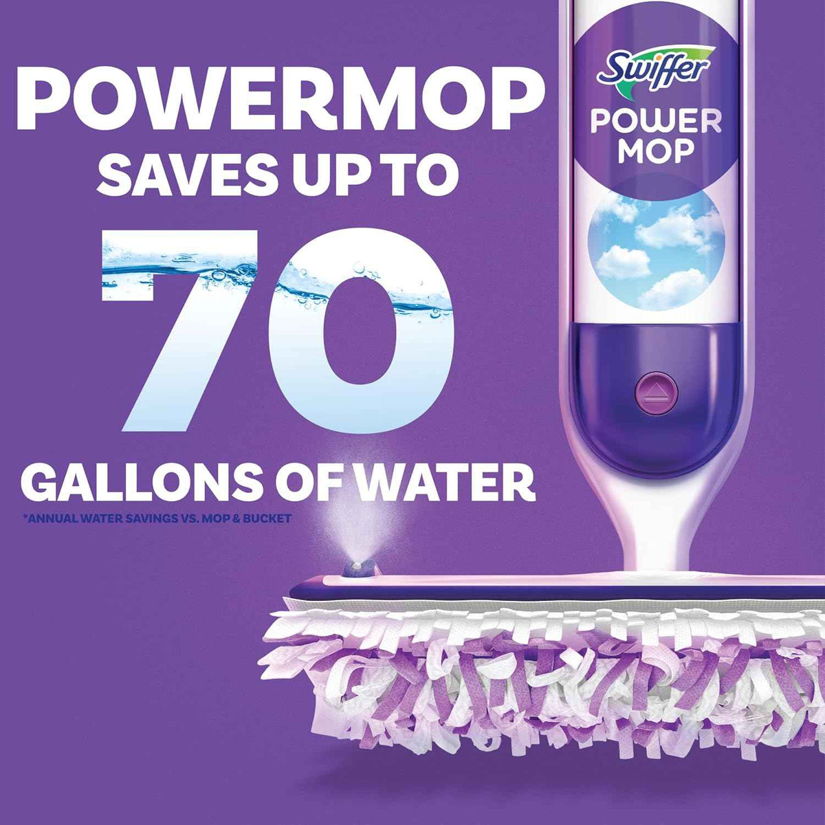 Swiffer PowerMop Floor Cleaning Solution with Unstopables Fresh Scent, PowerMop Refills, Floor Cleaner for Mopping, 25.3 fl oz, 2 Pack