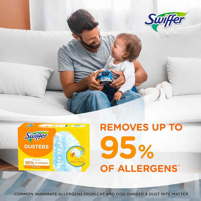 Swiffer TRAP + LOCK Duster Starter Kit, Includes 1 Handle and 5 Dusters for Allergen-Grabbing Dusting