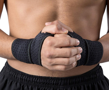 HiRui 2 Pack Wrist Compression Strap and Wrist Brace Sport Wrist Support for Fitness, Weightlifting, Tendonitis, Carpal Tunnel Arthritis, Pain Relief-Wear Anywhere-Adjustable (Black)