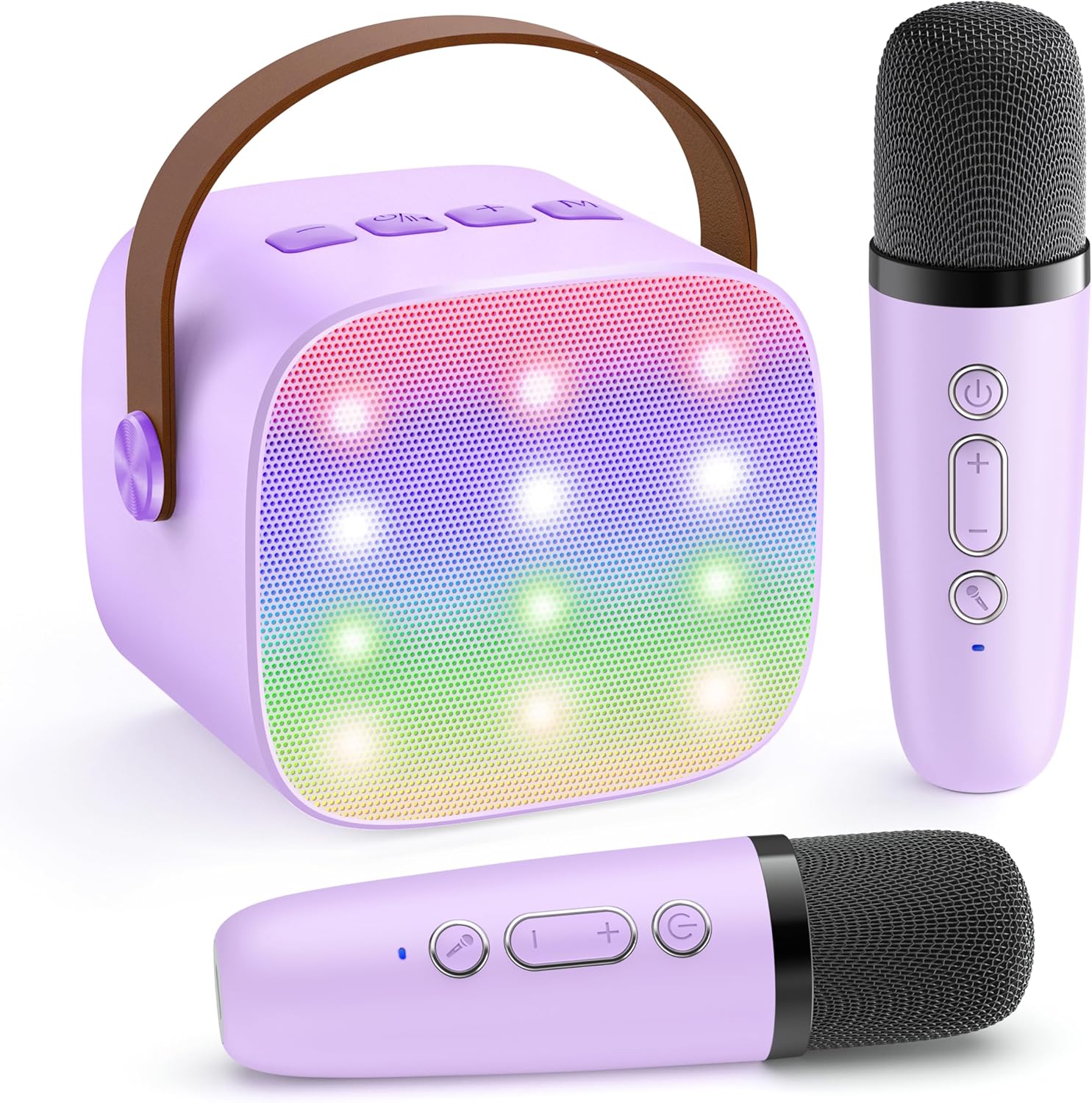 YLL Karaoke Machine for Kids, Portable Mini Speaker with 2 Wireless Microphones, TOP Kids Gifts for Girls Ages 3, 4, 5, 6, 7, 8, 9, 10+ Years Old, 4-12th Birthday Singing Present Toy Party (PLrple)