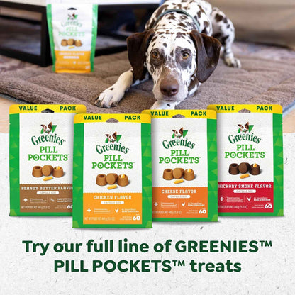 Greenies Pill Pockets for Dogs Large Size, Soft Dog Treats, Chicken Flavor, 15.8 oz. Pouch (60 Treats)
